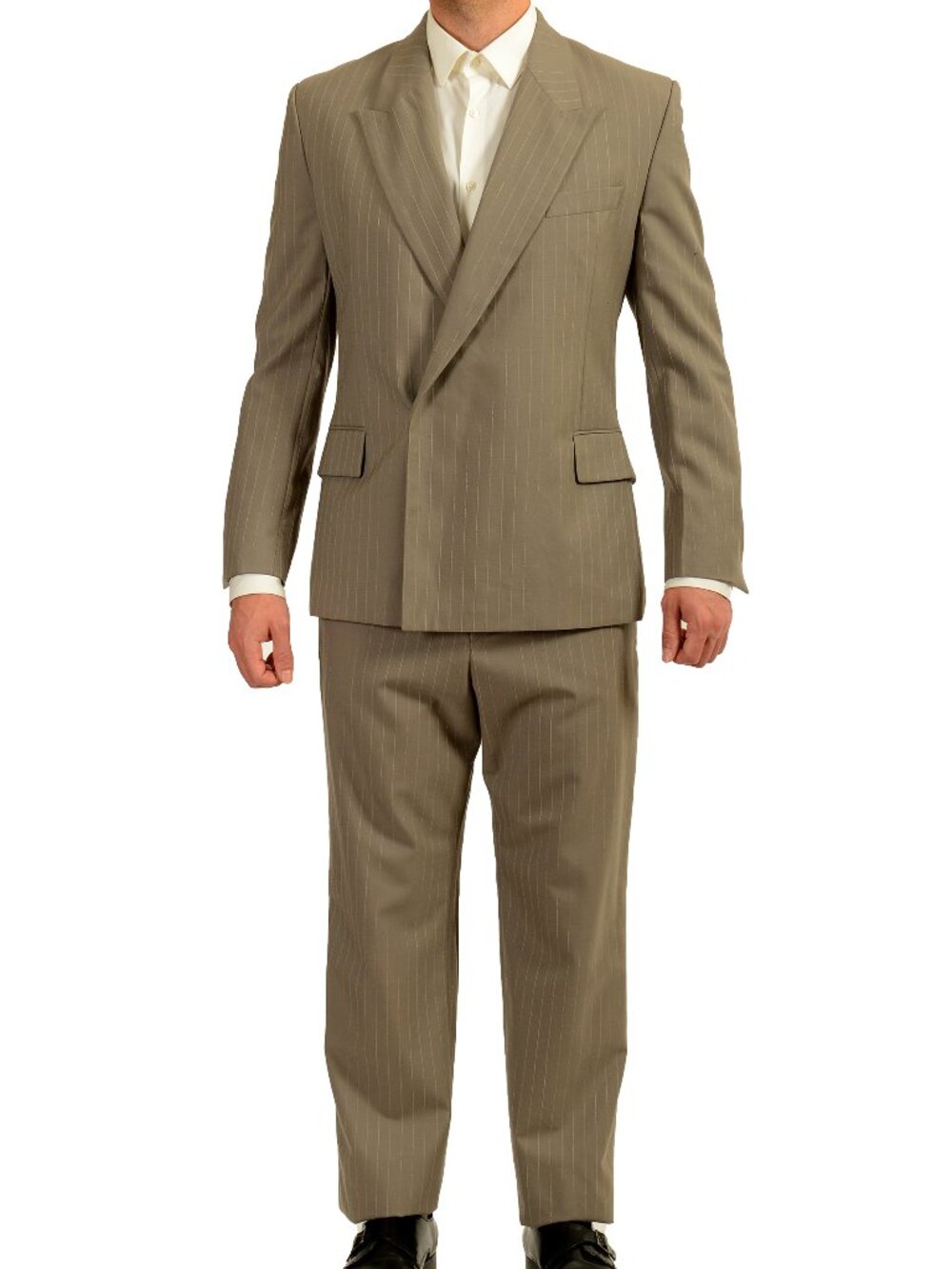Hugo Boss Men's "ACE" Striped 100% Wool Double Breasted Suit US 38R IT 48R